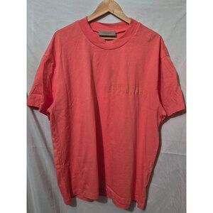 Essentials Fear of God Salmon Logo Casual Streetwear Large Pullover Tee